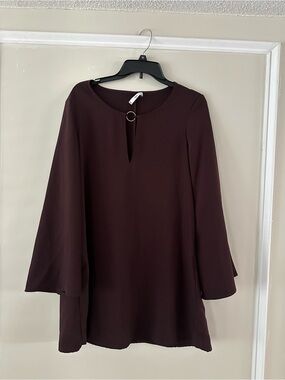 Mango Plum Mini Dress with Silver Ring Detail